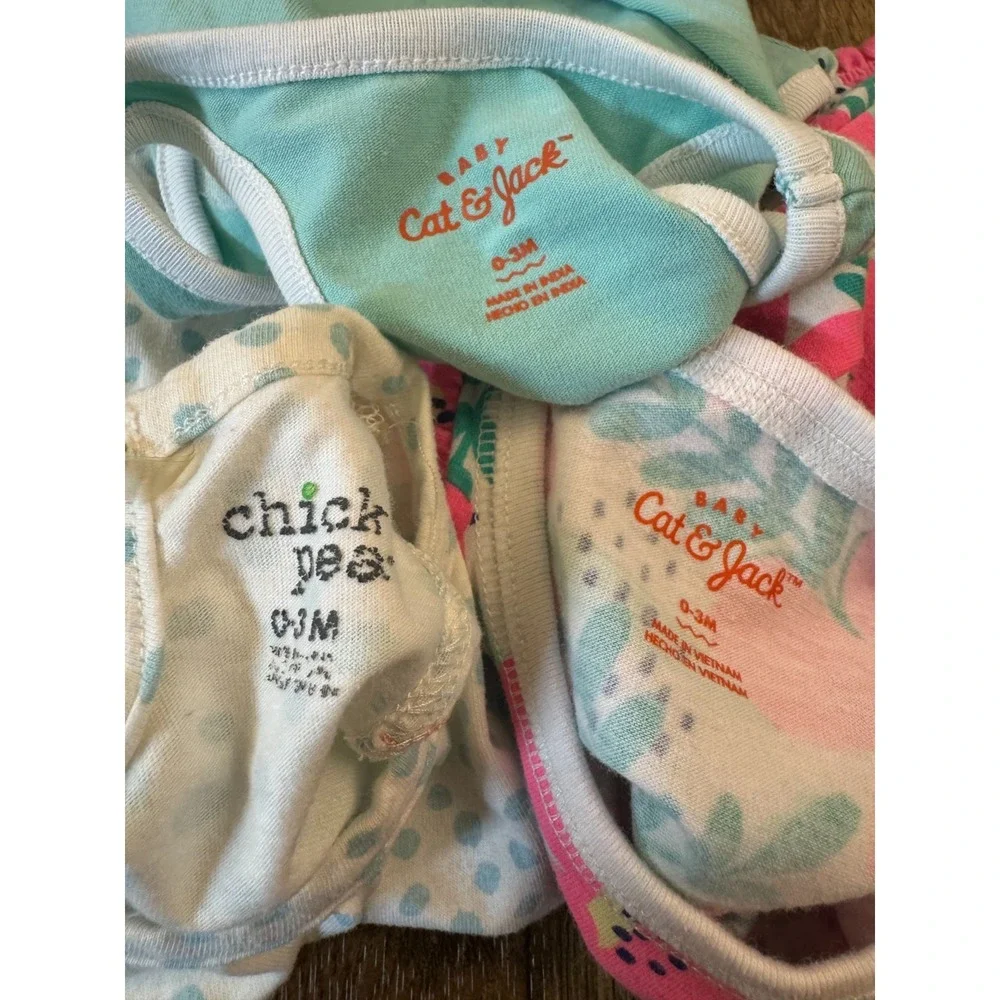 Baby Girl Clothes Lot 0/3 Months Bundle‎ Summer Rompers 1 Piece Outfits Tropical